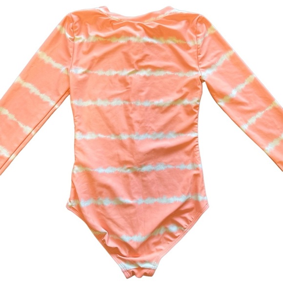 Gap Girls Neon Long Sleeve One Piece Swim Suit Size M - Picture 3 of 6